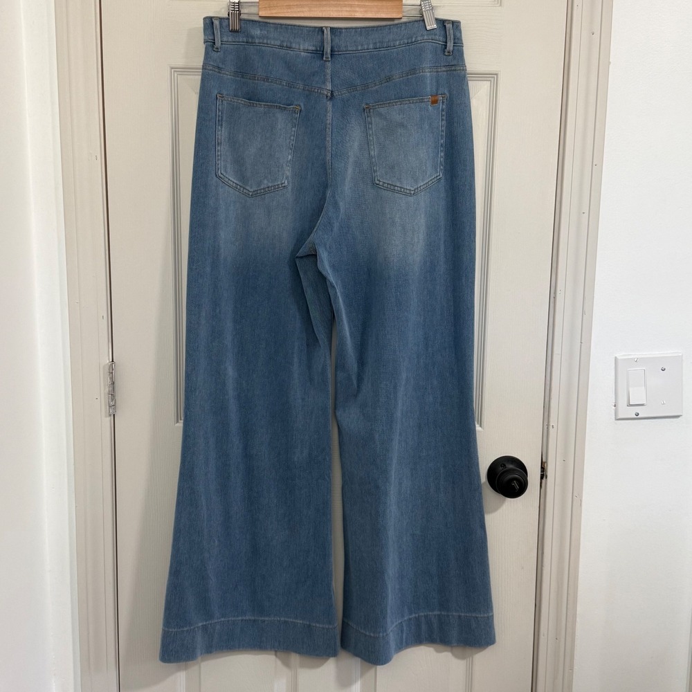 Halara Wide Leg Jeans Womens Large Blue NWT Flex Denim High Waisted Light Wash - Picture 2 of 9